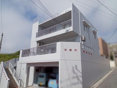 【施工事例】北中城村/RC造コンクリート打ちっぱなし3階建て|無機Z(無機フッ素ハイブリッド)外壁・屋根塗装工事
